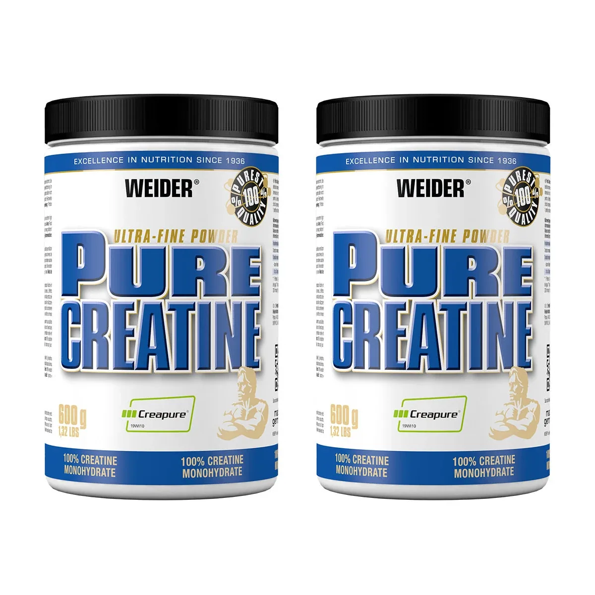 2x Pure Creatine Creapure® (2x600g) – Neutral