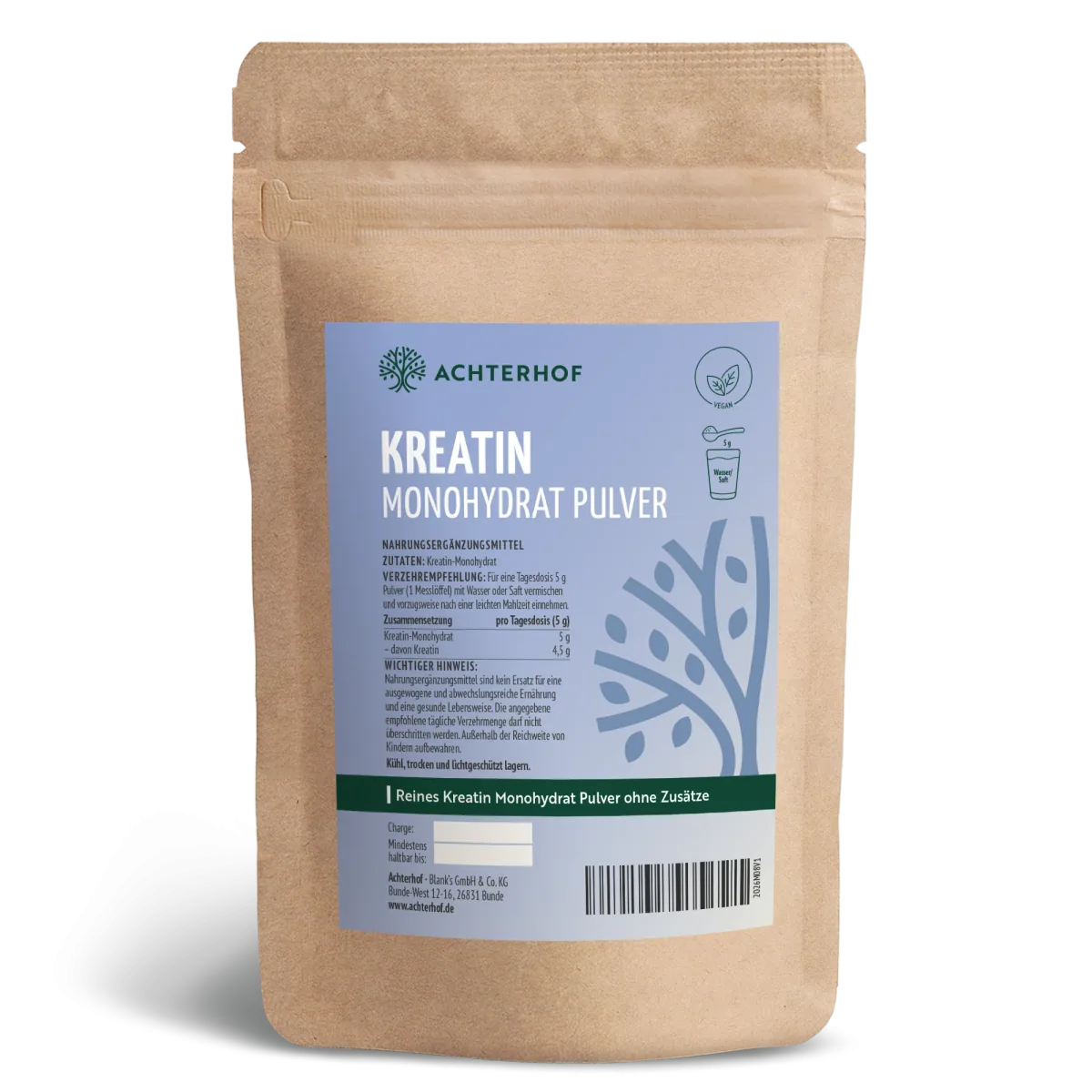 Kreatin Monohydrat Pulver (500g) – Neutral
