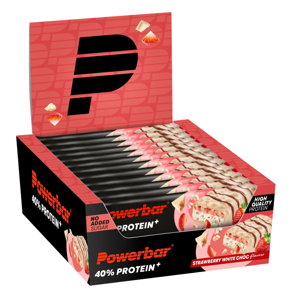 40% Protein+ High Protein Low Sugar Riegel – Strawberry White Choc