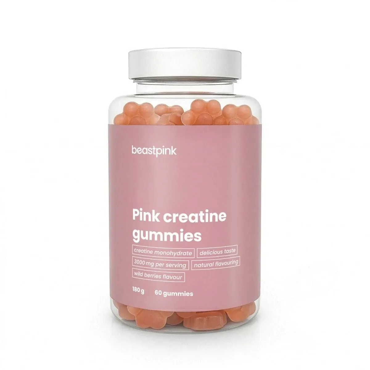 Rosa Kreatin-Gummibärchen – Neutral